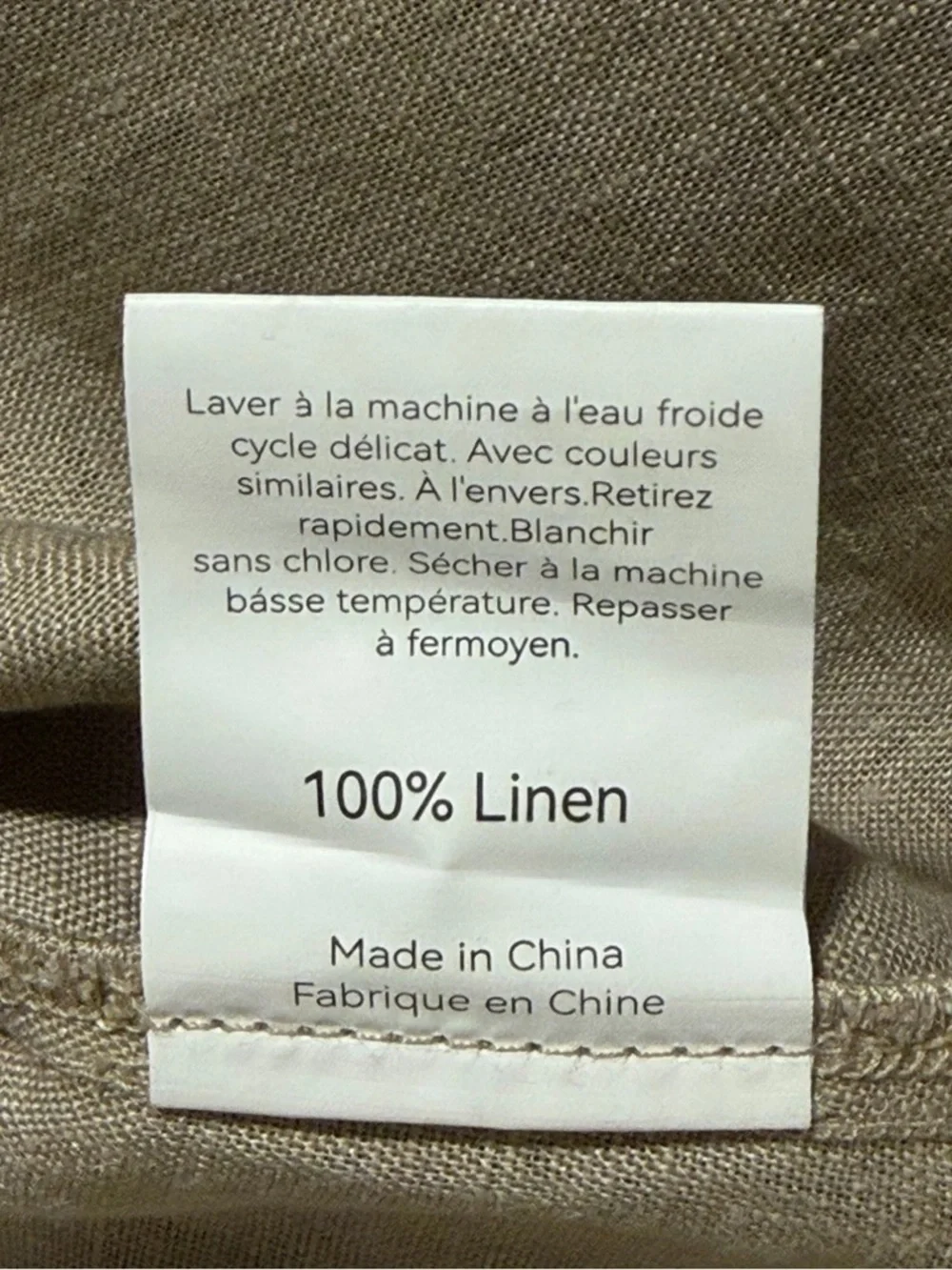LINTICO 100% Linen Camisole Dress QEARL XL Beach Boho Coastal Minimalist Tan - Picture 15 of 15